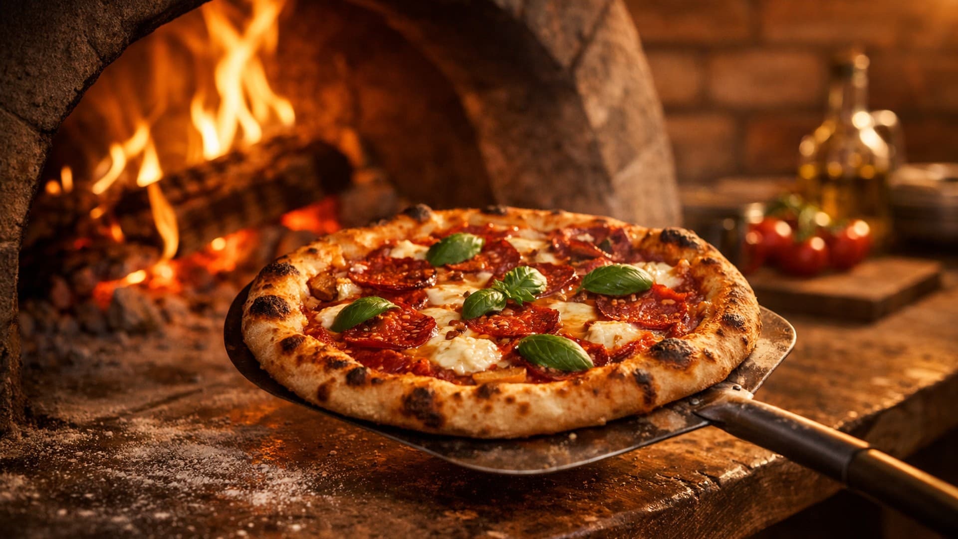 Wood-fired Neapolitan pizza